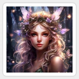 A Glowing Fairy Fantasy With Butterflies Sticker